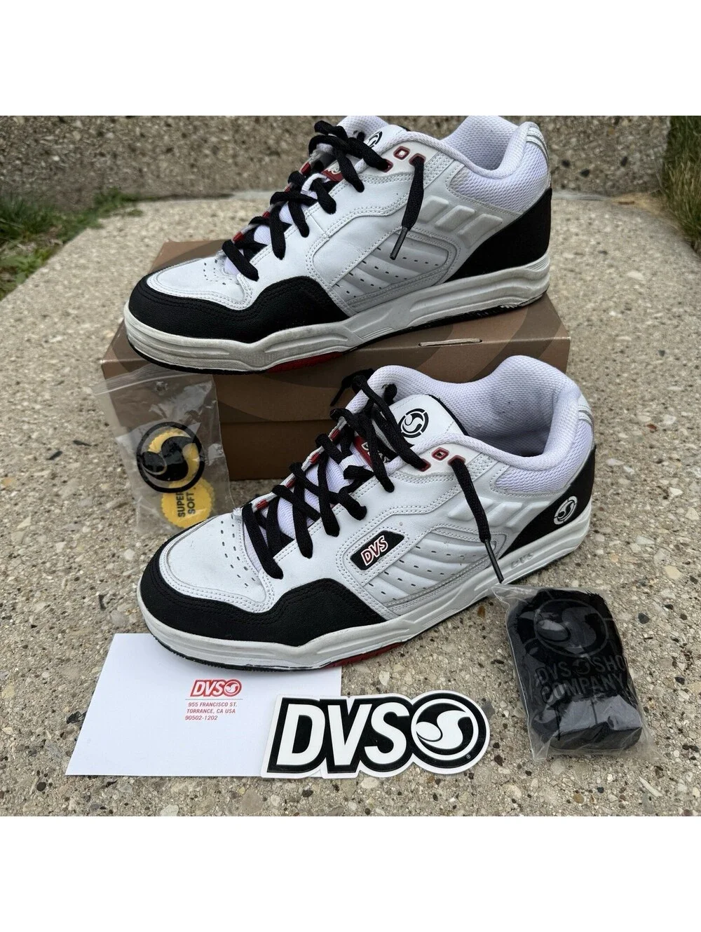 DVS Sequence Chunky Skate Shoes White/Black Size 12 W/ Box Rare Skateboarding